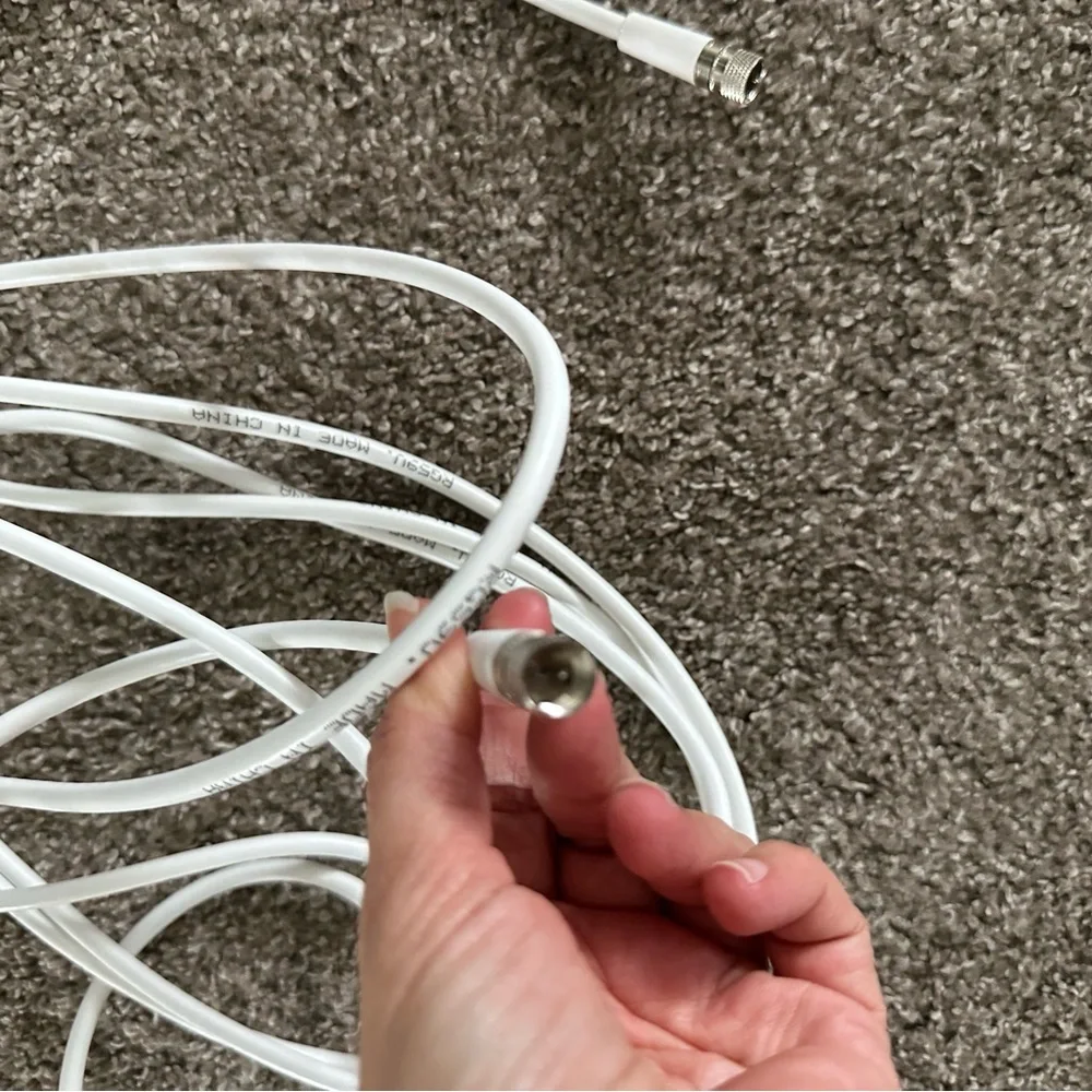White long coax Cable